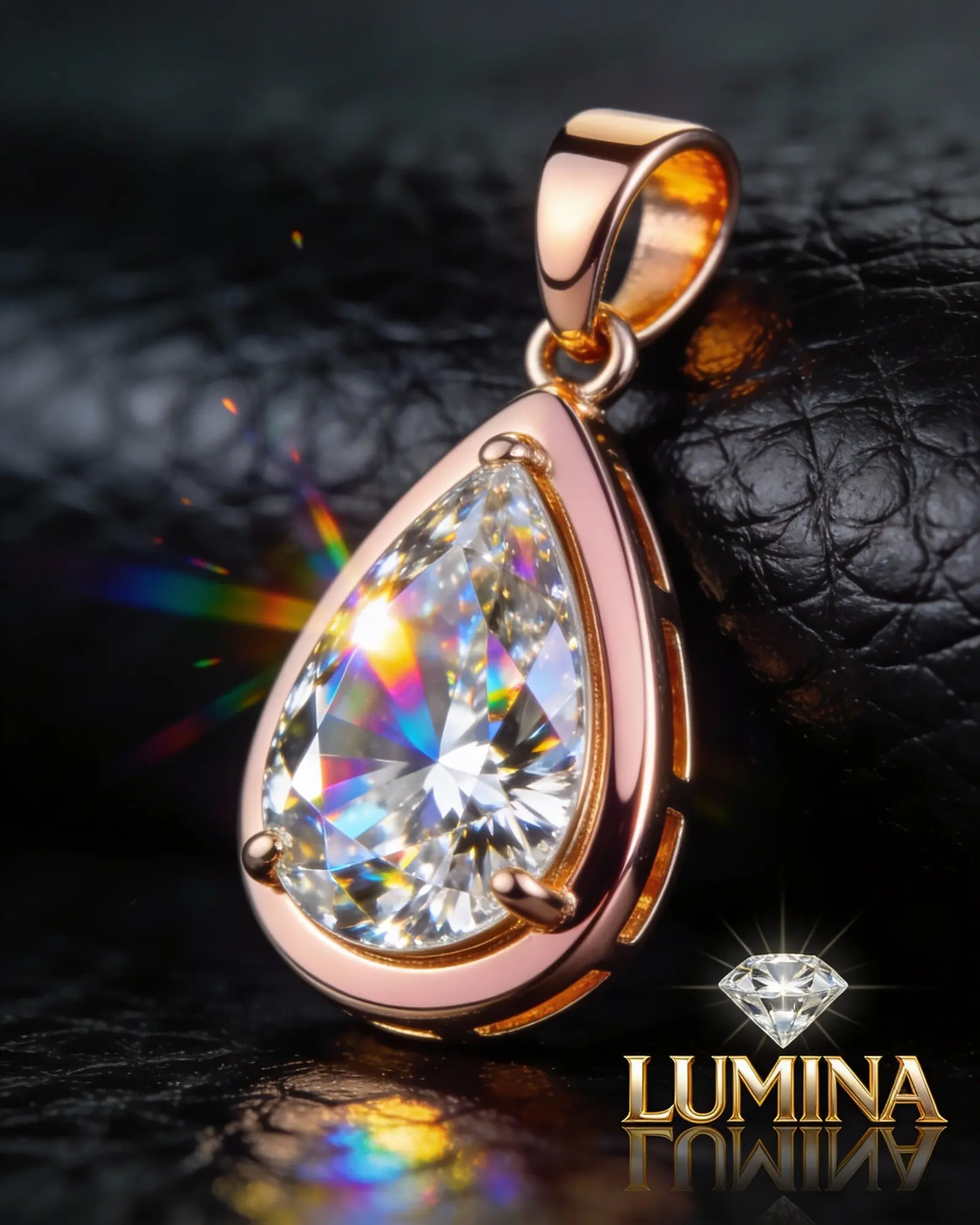 Pingente em moissanite gota